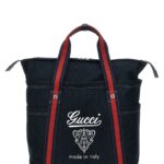 Gucci Large coat of arms shopping Blue Cotton Tote Bag - Men
