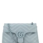 Gucci Light Blue Nappa Leather Small Gg Marmont Shoulder Bag Articblartbartb Calf Skin Borse A Tracolla - Women