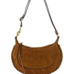 Isabel Marant oskan Moon Brown Crossbody Bag With Front Logo Print In Suede Woman