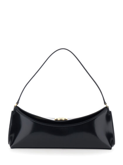 Jacquemus le Calisso Black Shoulder Bag With Engraved Snap Button In Leather Woman