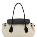 Jil Sander Sand Canvas Small Voyage Shoulder Bag