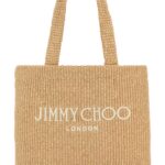 Jimmy Choo Beige Rafia Mini Beach Shopping Bag Naturallatte Exterior: Raffia Borse A Mano - Women