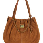 Marc Jacobs Shoulder Bag The Tote with Chain Detail and Drawstring Closure in Brown Suede for Women Cow Leather - Women