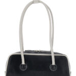 Margesherwood SOFT BAGUETTE (PIPING) Black Cow Leather Shoulder Bags - Women