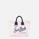 Mc2 Saint Barth Canvas Vanity Mini Bag With Pink Toile De Jouy Print - Unisex