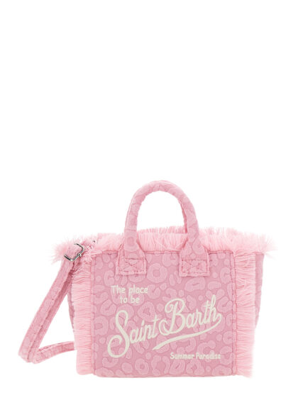 Mc2 Saint Barth Kids Handbag VANITY MINI SPONGE with Leopard Motif in Pink Women Hand Bags - Kids