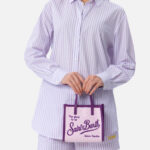 Mc2 Saint Barth Lilac Mini Vivian Straw Handbag Pink Bag - Unisex