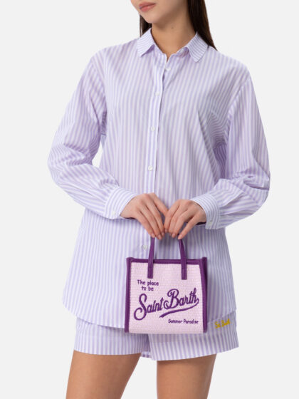 Mc2 Saint Barth Lilac Mini Vivian Straw Handbag Pink Bag - Unisex