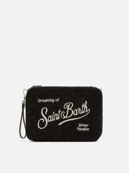 Mc2 Saint Barth Parisienne Wool Braid Crossbody Bag In Black Braided Blend __single__ Pochette - Unisex