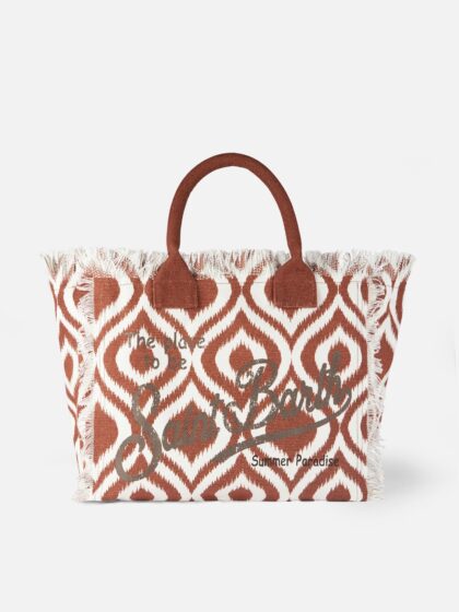 MC2 Saint Barth Vanity Canvas Shoulder Bag With Ikat Print