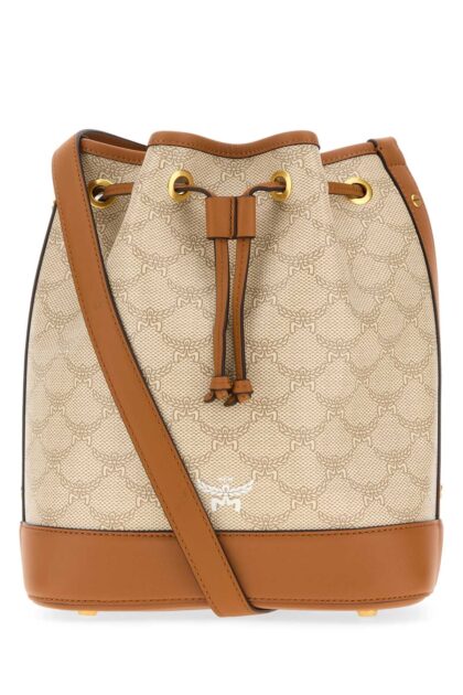 MCM Printed Canvas Medium Himmel Bucket Bag Ss24oatmeal Borse A Secchiello - Women