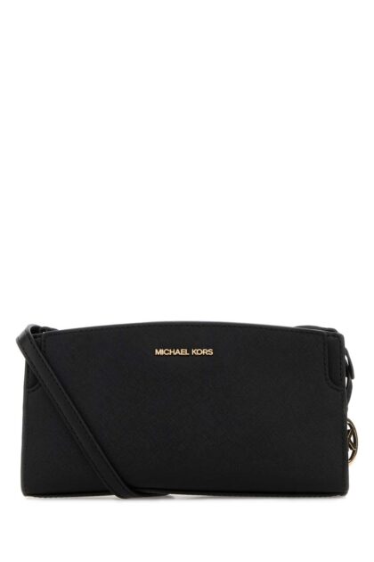 Michael By Michael Kors Black Leather Becca Crossbody Bag Cow Borse A Tracolla - Women