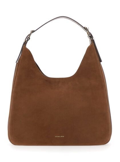 MICHAEL Michael Kors Brown Shoulder Bag With Logo Lettering On The Front In Leather Woman