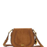 Michael Michael Kors Josie Brown Crossbody Bag with Adjustable and Removable Shoulder Strap Logo Plaque on the Front in Suede Woman Calf - Women