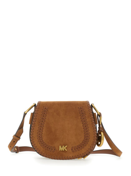 Michael Michael Kors Josie Brown Crossbody Bag with Adjustable and Removable Shoulder Strap Logo Plaque on the Front in Suede Woman Calf - Women