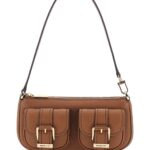 MICHAEL Michael Kors Shoulder Bag zoe With Pockets And Straps On The Front In Brown Hammered Leather For Women