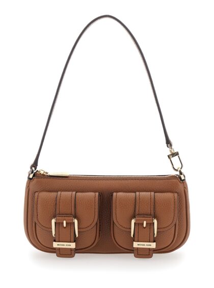 MICHAEL Michael Kors Shoulder Bag zoe With Pockets And Straps On The Front In Brown Hammered Leather For Women