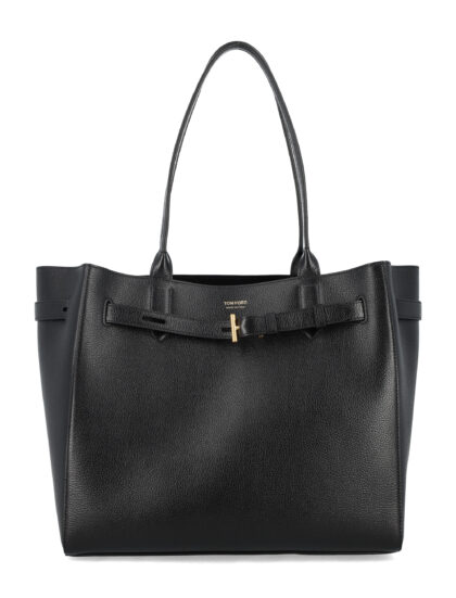 Mini T Medium Leather Tote Bag Tom Ford Black Upper - Women