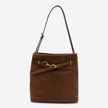 Miu Miu Dark Brown Leather Shoulder Bag