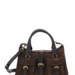 Mulberry Small Roxanne Handbag with Adjustable and Removable Shoulder Strap Two Front Pockets in Brown Suede for Women Calf Hand Bags - Women
