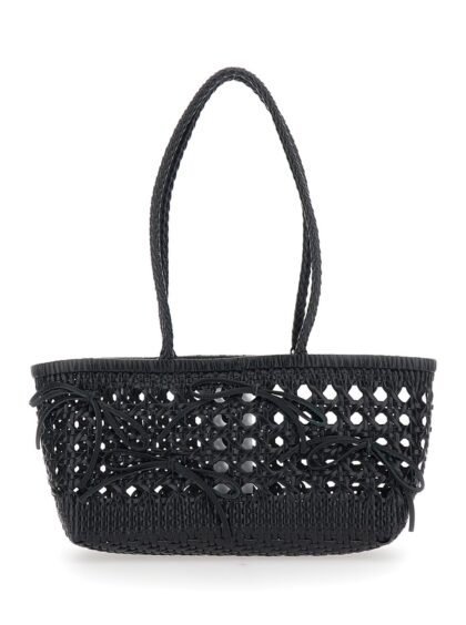 OSOI Shoulder Bag biscuit With Double Round Handles And Ecoleather Intreccio Design For Women
