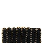 Paco Rabanne 1969 Nano Flip reversible shoulder strap Black Calf Leather Steel Brass Crossbody Bags - Women