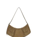 Pinko Large Pocket Body Shoulder Bag In Suede