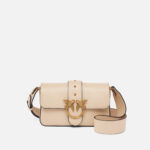 Pinko Love One Mini Slouchy Nude & Neutrals Calf Leather Bag - Women