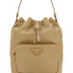 Prada Beige Re-nylon Duet Bucket Bag