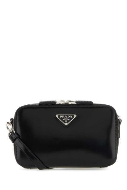 Prada Black Leather Brique Crossbody Bag Nero Borse A Tracolla - Men