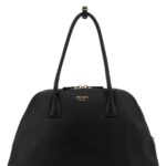 Prada Black Leather Medium Shopping Bag Nero Vitello Borse A Mano - Women