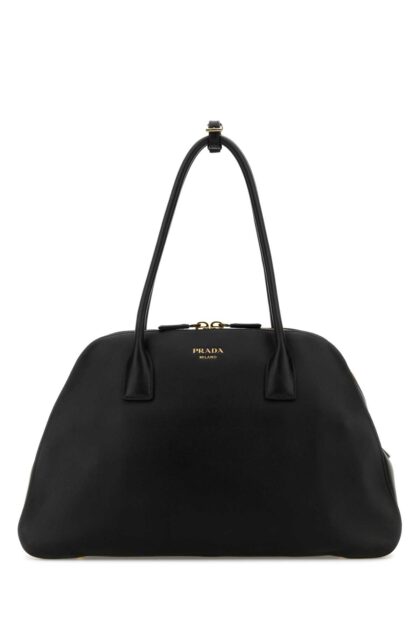 Prada Black Leather Medium Shopping Bag Nero Vitello Borse A Mano - Women