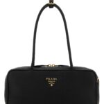 Prada Black Leather Shoulder Bag Nero 1 Vitello Borse A Mano - Women