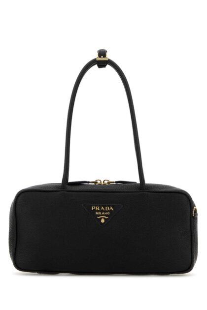 Prada Black Leather Shoulder Bag Nero 1 Vitello Borse A Mano - Women