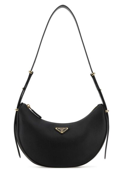 Prada Black Leather Shoulder Bag Nero Borse A Mano - Women