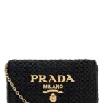 Prada Black Raffia Crossbody Bag Neroc Borse A Tracolla - Women