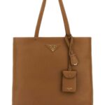 Prada Camel Leather Shopping Bag
