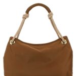 Prada Caramel Fabric Shopping Bag