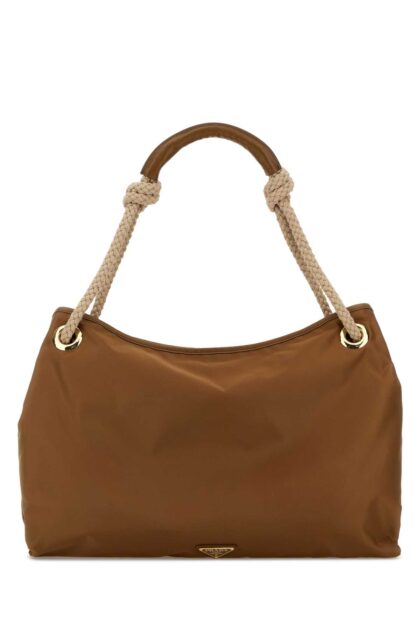 Prada Caramel Fabric Shopping Bag