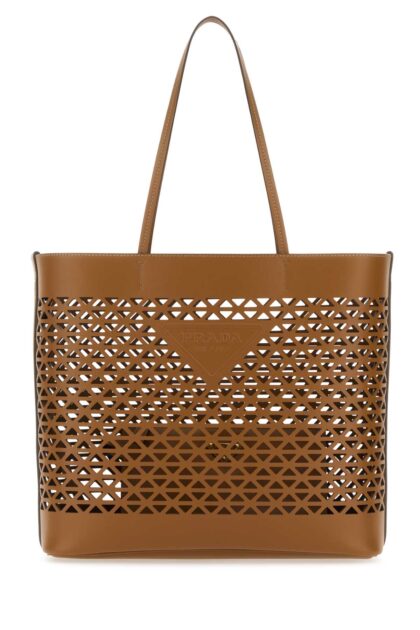 Prada Caramel Leather Shopping Bag Caramel0 Exterior: Borse A Mano - Women