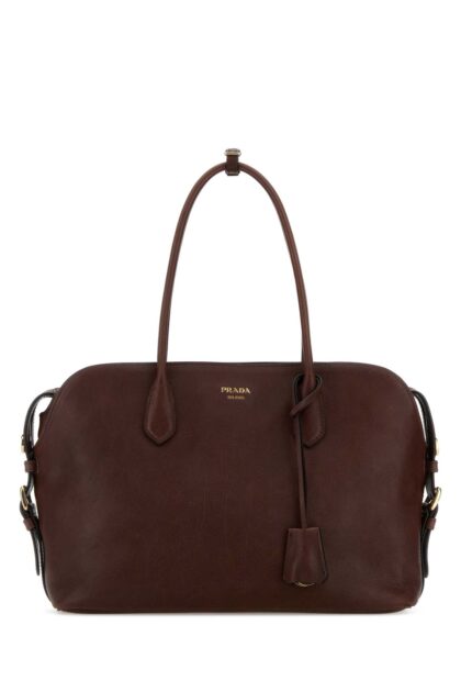 Prada Chocolate Leather Large Shopping Bag Cacao N Borse A Mano - Women