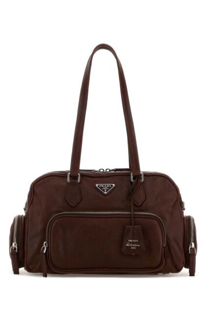 Prada Chocolate Leather Shoulder Bag Cacao Borse A Mano - Women
