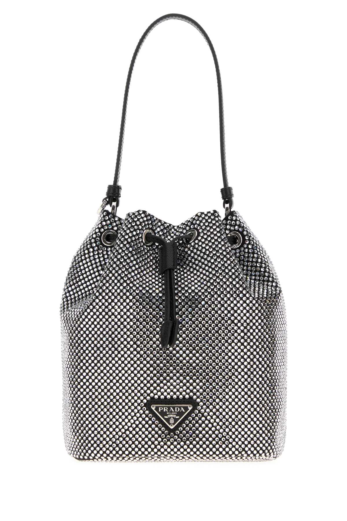 Prada Embellished Satin Bucket Bag Cristal Sevi-cristallo-agnello Borse A Secchiello - Women