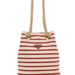 Prada Embroidered Canvas Bucket Bag Avorio+rosso Co-calfleather Borse A Secchiello - Women