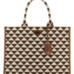 Prada Embroidered Fabric Large Symbole Shopping Bag