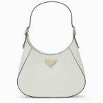 Prada Leather Shoulder Bag With Triangle Logo