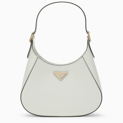 Prada Leather Shoulder Bag With Triangle Logo