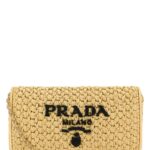Prada Raffia Crossbody Bag Naturalenero Borse A Tracolla - Women