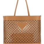 Prada Sand Leather Shopping Bag Naturale Exterior: Borse A Mano - Women