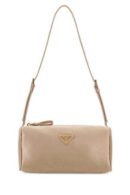 Prada Sand Satin Mini Shoulder Bag Cammeo Beauty - Women
